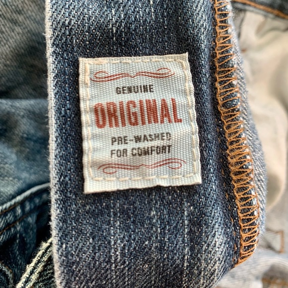 Men’s Eddie Bauer Blue Jeans Premium Denim Dark Wash Straight Leg Size 32x32 - Picture 5 of 12